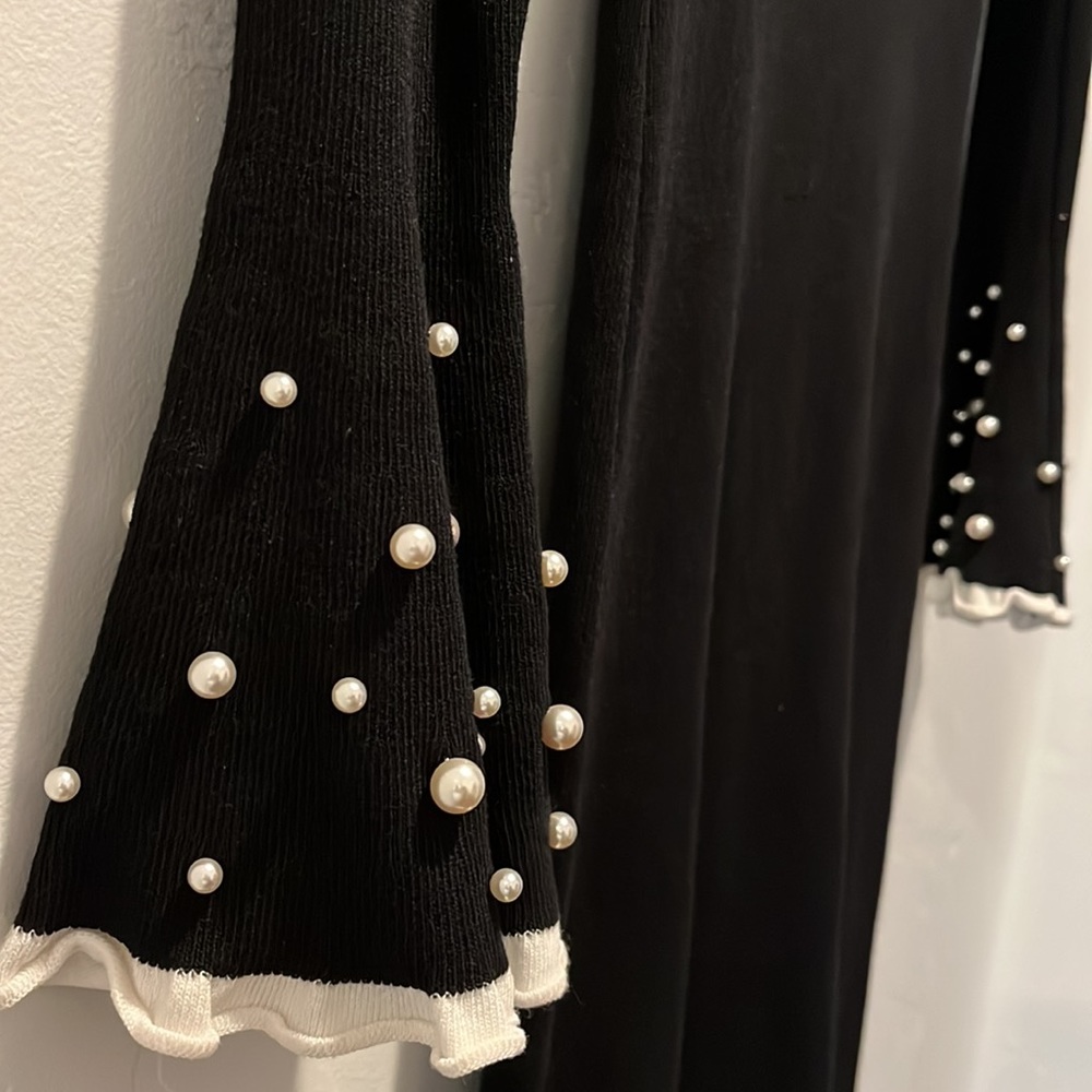 Jean Louis Francois Black Long Sleeve Dress Size S/M - Picture 6 of 13